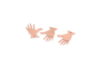 Gül Altın El, 1 Delikli 4 Gül Altın Kaplama Pirinç El Tılsımı, Küpeler, Kolye Uçları, Bulgular (25x17x0,80 mm) D0612