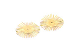 Cabochon Prong Setting, 4 Raw Brass Cabochon Prong Settings, Connectors, Charms, Findings (52mm) D884