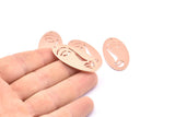 Rose Gold Face Charm, 2 Rose Gold Plated Brass Face Charms With 1 Hole, Pendants, Earrings, Findings (38x19x0.80mm) D0642