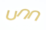 Brass Geometric Charm, 12 Raw Brass U Shaped Pendants With 3 Holes, Charms, Findings (28x20x0.80mm) D0606