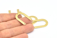 Brass Geometric Charm, 12 Raw Brass U Shaped Pendants With 3 Holes, Charms, Findings (28x20x0.80mm) D0606