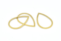 Pirinç Damla Takılar, 1 Delikli 24 Ham Pirinç Damla Takı, Küpe Takıları, Bulgular (36x24x0,80 mm) D0605