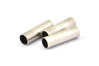 Industrial Long Tubes, 6 Antique Silver Plated Brass Industrial Long Tube Findings (30x9mm) Brc180--r027 H0688