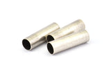Industrial Long Tubes, 6 Antique Silver Plated Brass Industrial Long Tube Findings (30x9mm) Brc180--r027 H0688