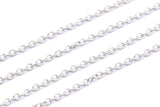 Silver Soldered Chain, Silver Tone Soldered Brass Chain (1.5x2mm) Mb 8-40