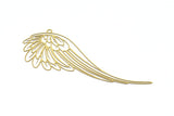 Brass Wing Charm, 6 Raw Brass Wing Charms With 1 Hole (78x29mm) D0659