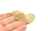 Brass Oval Charm, 10 Raw Brass Oval Earring Charms With 1 Hole, Findings (40x26mm) D0632