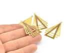 Brass Triangle Charm, 10 Raw Brass Triangle Charms With 1 Loop, Earrings, Pendants (43x27mm) D0629
