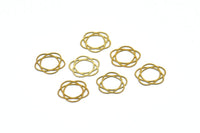 Brass Orbit Connector, 100 Raw Brass Orbit Connectors, Charms, Earrings, Findings (11mm) D0657