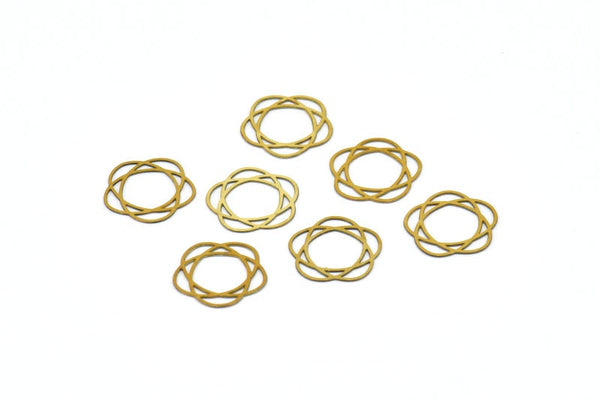 Brass Orbit Connector, 100 Raw Brass Orbit Connectors, Charms, Earrings, Findings (11mm) D0657
