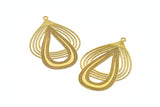 Brass Drop Charms, 10 Raw Brass Drop Earring Charms With 1 Loop, Pendants (43x24xmm) D0634