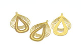 Brass Drop Charms, 10 Raw Brass Drop Earring Charms With 1 Loop, Pendants (43x24xmm) D0634