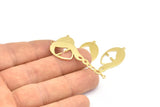 Brass Face Charm, 12 Raw Brass Face Charms With 2 Loops, Pendants, Earrings, Findings (53x16x1mm) D0639