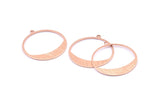 Rose Gold Charm, 4 Rose Gold Plated Brass Round Textured Charms With 1 Loop, Pendants, Earrings, Findings (31x0.80mm) D0643 Q0734