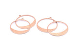 Rose Gold Charm, 4 Rose Gold Plated Brass Round Textured Charms With 1 Loop, Pendants, Earrings, Findings (31x0.80mm) D0643 Q0734