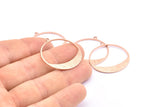 Rose Gold Charm, 4 Rose Gold Plated Brass Round Textured Charms With 1 Loop, Pendants, Earrings, Findings (31x0.80mm) D0643 Q0734