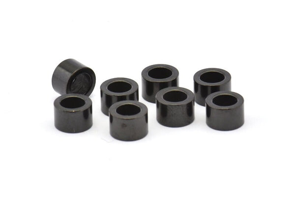 Black Spacer Bead, 12 Oxidized Brass Black Industrial Tubes, Spacer Beads, Findings (7x4.5mm) Bs 1348
