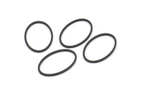 Black Oval Charm, 50 Oxidized Brass Black Oval Connectors (20x13 mm) Bs 1667