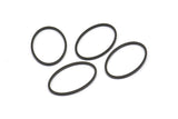 Black Oval Charm, 50 Oxidized Brass Black Oval Connectors (20x13 mm) Bs 1667