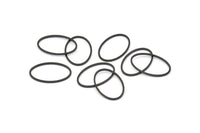 Black Oval Charm, 50 Oxidized Brass Black Oval Connectors (20x13 mm) Bs 1667