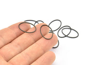 Black Oval Charm, 50 Oxidized Brass Black Oval Connectors (20x13 mm) Bs 1667