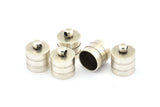 Silver End Cap, 6 Antique Silver Plated Brass End Cap ,  Cord Tip -10mm Cord End - (11x13.5mm) D0412 H0693