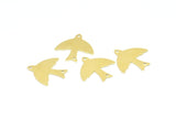 Brass Bird Connector, 50 Raw Brass Bird Connectors With 2 Holes, Charms, Findings (19mm) B0335