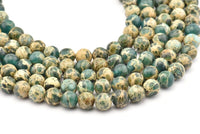 Afrika Opal, Aqua Terra Jasper 8 mm Değerli Taş Yuvarlak Boncuklar 16 inç Tam Zincir T098