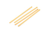 Gold Bar Charm, 6 Gold Plated Brass Bars With 1 Hole (60x2x1mm) A0868 Q0793