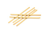 Gold Bar Charm, 6 Gold Plated Brass Bars With 1 Hole (60x2x1mm) A0868 Q0793