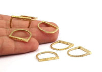 Pirinç Yüzük Charm, 5 Çekiçlenmiş Ham Pirinç Boho Yüzük 17 - 17,5 - 18,5 mm