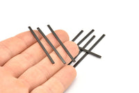 Black Bar Pendant, 12 Oxidized Black Brass Bars With 1 Hole (45x2x1mm) Bs 1196--a0863 S925