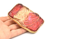 Vintage Red Belt, 1 Vintage Red Handcraft Belt Buckle (86x72mm) - Made In Germany BS 1244