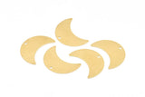 Brass Moon Charm, 10 Raw Brass Moon Charms with 1 Hole, Pendants, Earrings (22x10x0.50mm) D0750