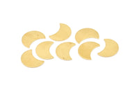 Brass Moon Blank, 10 Raw Brass Crescent Moon Blanks (15x8x0.80mm) D0666