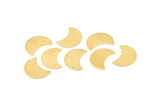 Brass Moon Blank, 10 Raw Brass Crescent Moon Blanks (15x8x0.80mm) D0666