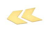 Brass Chevron Blank, Raw Brass Chevron Blanks (40x15x0.80mm) N0602