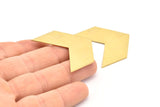 Brass Chevron Blank, Raw Brass Chevron Blanks (40x15x0.80mm) N0602