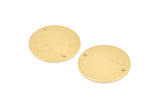 Brass Round Tag, 12 Raw Brass Round Stamping Blanks With 2 Holes, Connectors, Pendants, Findings (21x1mm) D0701