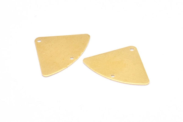 Pirinç Geometrik Tılsım, 2 Delikli 12 Ham Pirinç Fan Bağlantısı, Küpeler, Bulgular (18x26x0,60 mm) D904