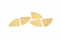 Brass Geometric Charm, 12 Raw Brass Fan Connectors With 2 Holes, Earrings, Findings (18x26x0.60mm) D904