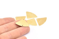 Brass Geometric Charm, 12 Raw Brass Fan Connectors With 2 Holes, Earrings, Findings (18x26x0.60mm) D904