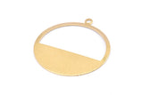 Brass Round Charm, 6 Raw Brass Round Charms With 1 Loop, Earrings, Pendants, Findings (41x38x0,80mm) D0693
