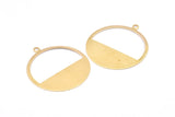 Brass Round Charm, 6 Raw Brass Round Charms With 1 Loop, Earrings, Pendants, Findings (41x38x0,80mm) D0693