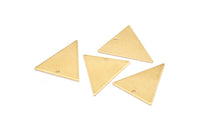 Brass Triangle Charm, 12 Raw Brass Triangle Charm Earrings With 1 Hole, Findings (20x18x1mm) D0696