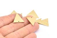 Brass Triangle Charm, 12 Raw Brass Triangle Charm Earrings With 1 Hole, Findings (20x18x1mm) D0696