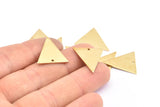 Brass Triangle Charm, 12 Raw Brass Triangle Charm Earrings With 1 Hole, Findings (20x18x1mm) D0696