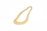 Brass Irregular Charm, 8 Raw Brass Irregular Charms Without Hole, Findings (51x21x1mm) D0679