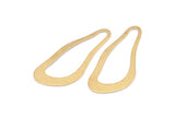 Brass Irregular Charm, 8 Raw Brass Irregular Charms Without Hole, Findings (51x21x1mm) D0679