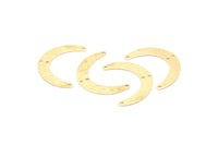 Brass Moon Charm, 24 Raw Brass Textured Crescent Moon Charms With 4 Holes, Connectors (28x19x0.60mm) D915